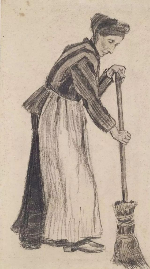 正在扫地的女人缝纫的女人▽收割者系列▽人体素描系列▽麦田,播种者