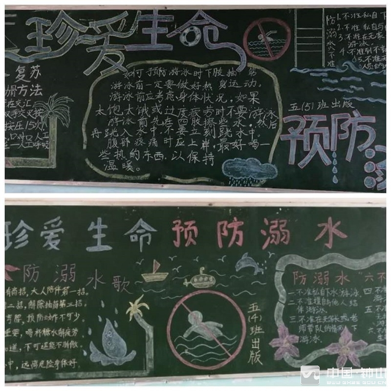 各班以"预防溺水,珍爱生命"为主题,办了一期专题黑板报,手抄报,真正
