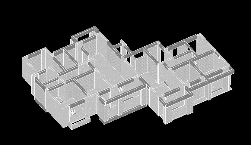 北海腾飞花园35号楼2层g,h户型建筑结构模型