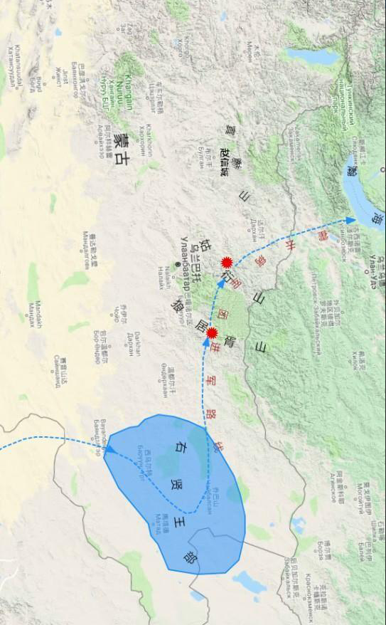 (霍去病军团进军路线)