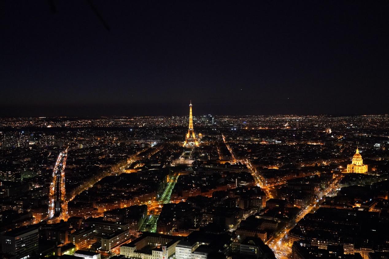 蒙帕纳斯大厦monarnasse俯瞰巴黎夜景