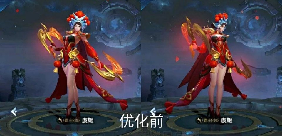 王者荣耀:霸王别姬迎来优化 虞姬腿给满分,项羽却有点