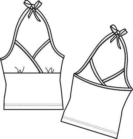 服装制版之5款女士吊带背心的结构图纸整理
