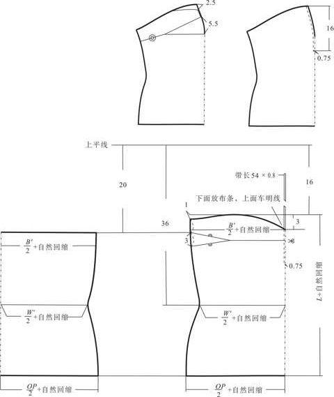 服装制版之5款女士吊带背心的结构图纸整理