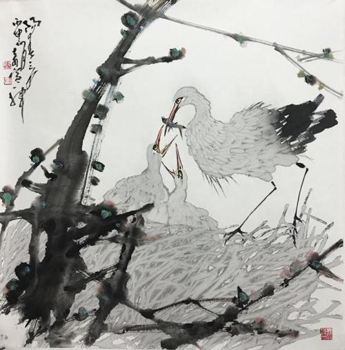 中国画名家画家王奇寅新水墨花鸟画欣赏