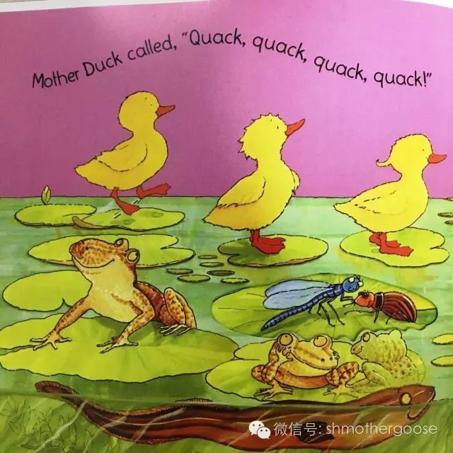 mother duck called"quack, quack, quack, quack.