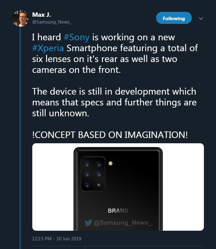 爆料：索尼正打造后置六摄像头手机