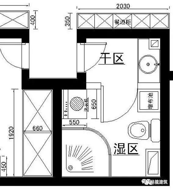 无障碍卫生间平面图