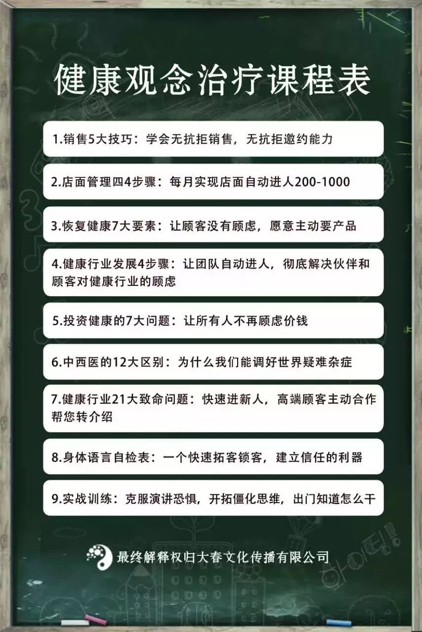 张大春健康观念实战班健康行业的春天