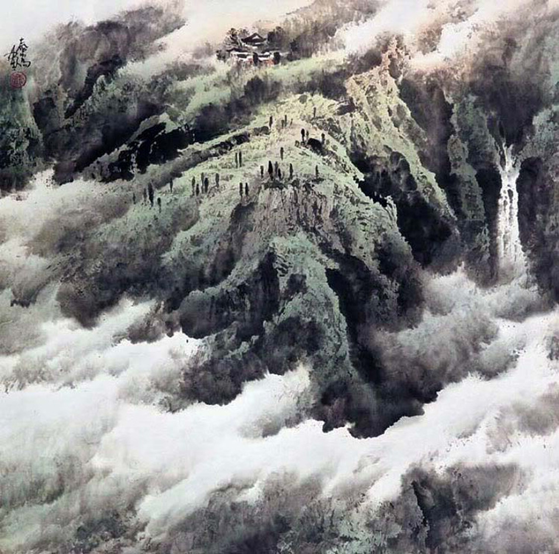 庞泰嵩画家《云雾缭绕 远映山水间》(二)