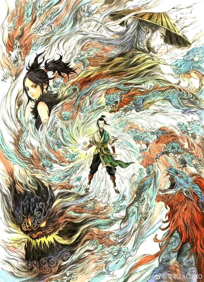 《风语咒》海报的绘制过程谦逊而坚定不讨好任何人的姿态不屈服于快