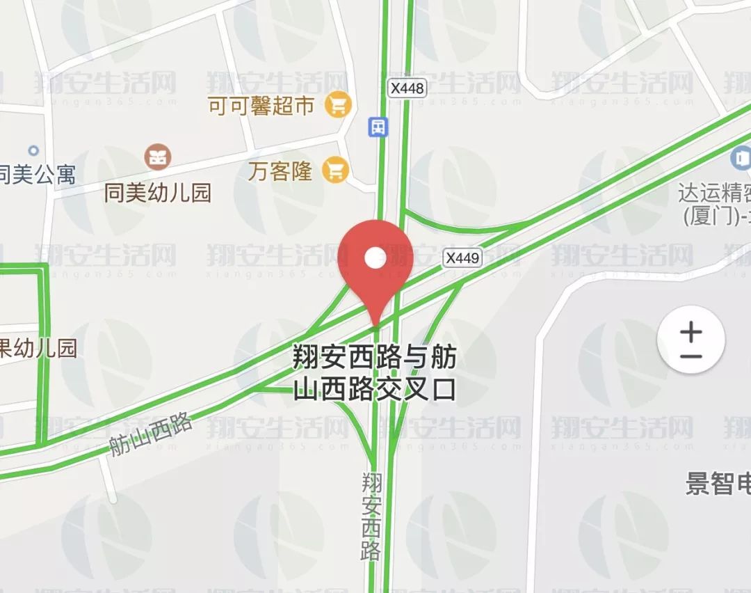 翔岳路与舫山南路路口,巷西路与县道413线路口,翔安