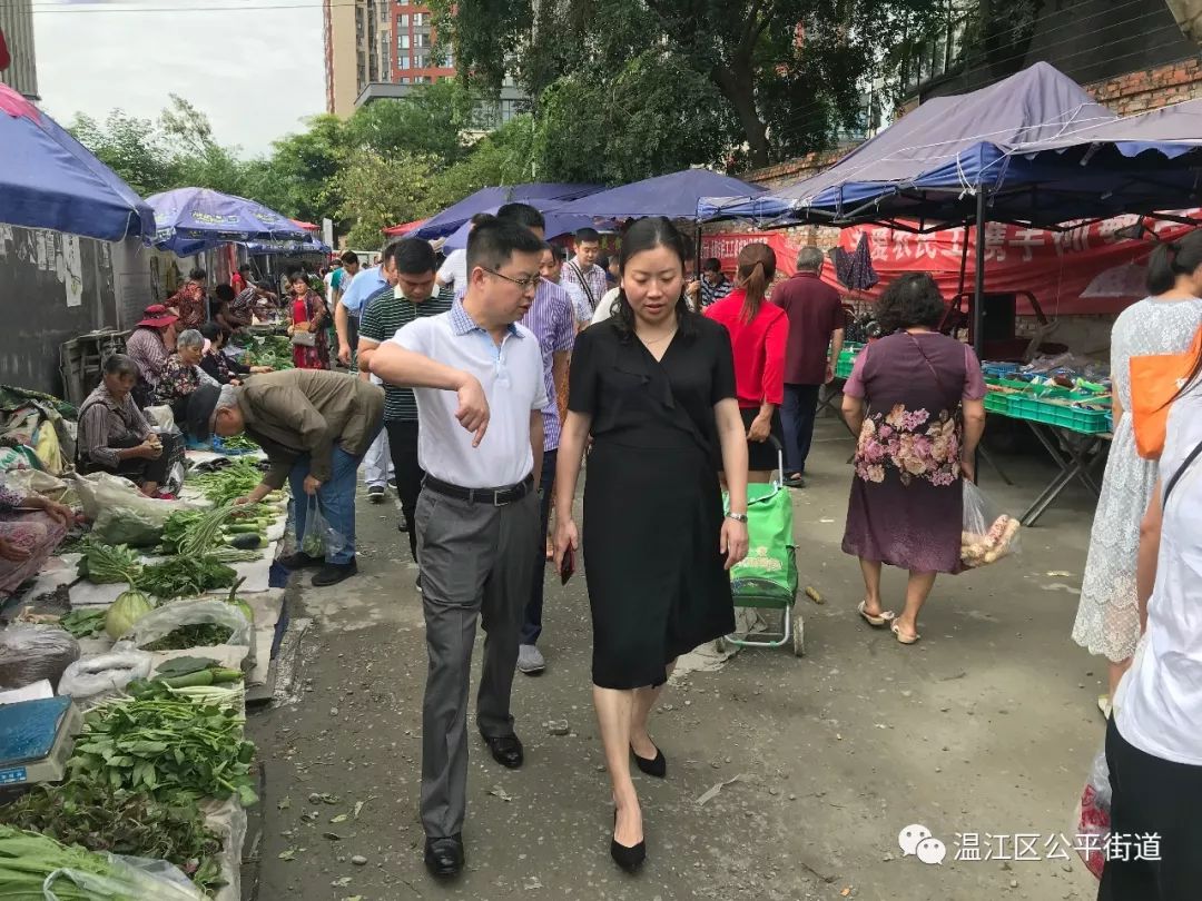 6月12日,温江区人民政府副区长邹华在公平街道党工委书记杨杰,党工委