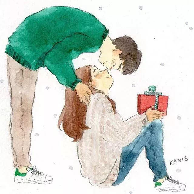 情侣日常小插画,亲亲抱抱举高高!看完是不