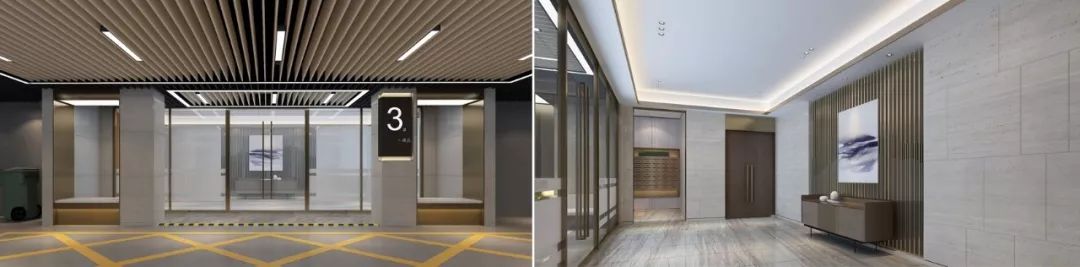 雍祥府除了在地下车库做了双大堂,还仿照酒店大堂设计了港湾式落客区.