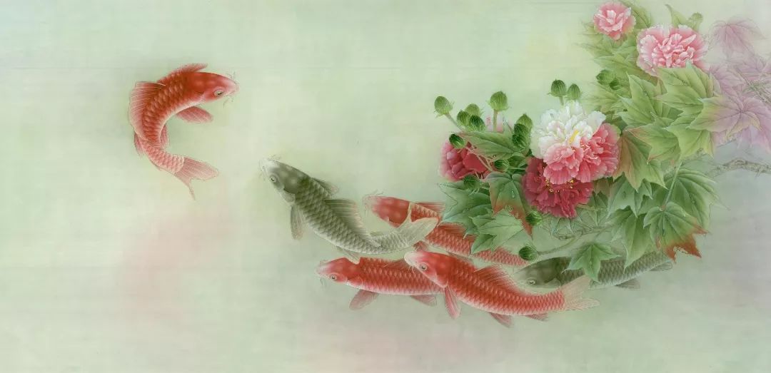 宁珍蕾|工笔芙蓉鱼网络班招生(6月30日开课)