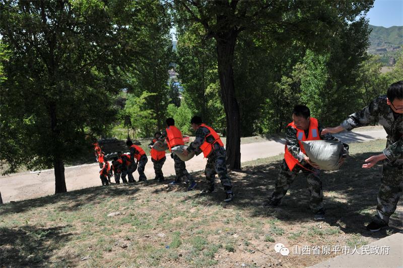 原平市神山水库举行汛前防汛演练