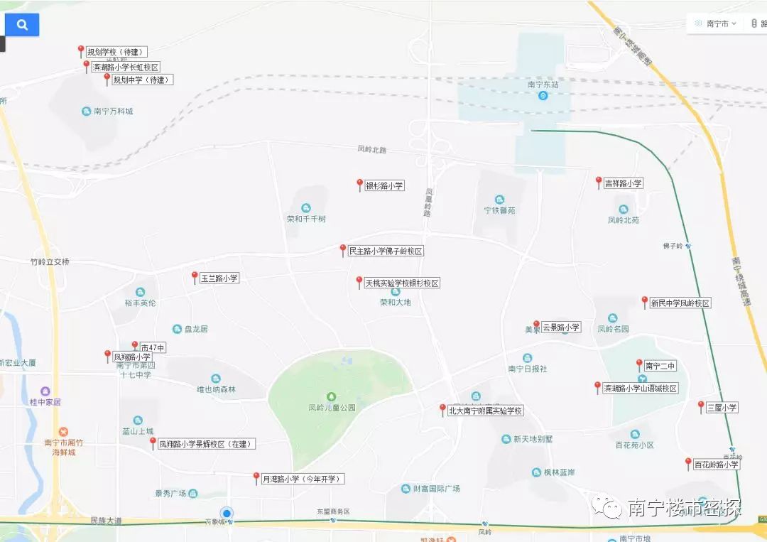 教育资源丰富,名校集中:南宁二中,北大附小,天桃实验学校,民主路小学