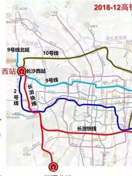 地铁10号线过星沙,开福,望城及武广