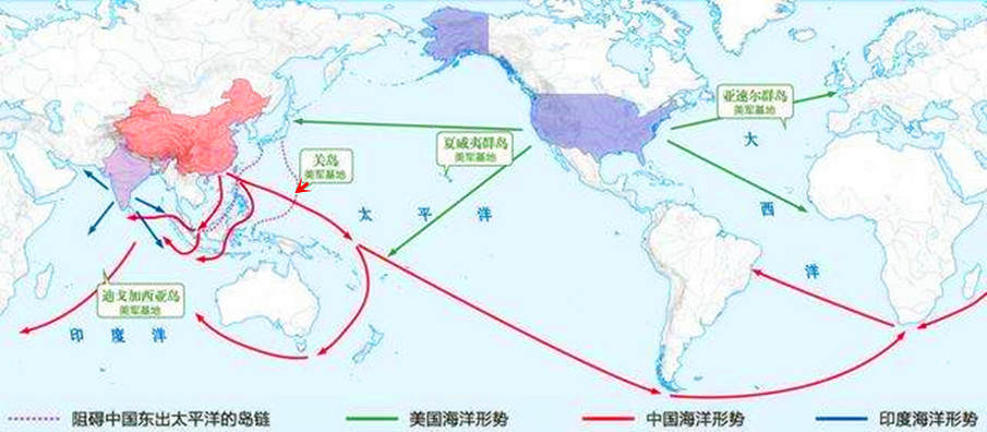 地图看世界;第二岛链的中心关岛_太平洋