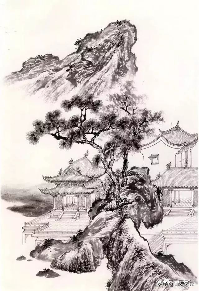 亭台楼阁白描画稿分享,学到了