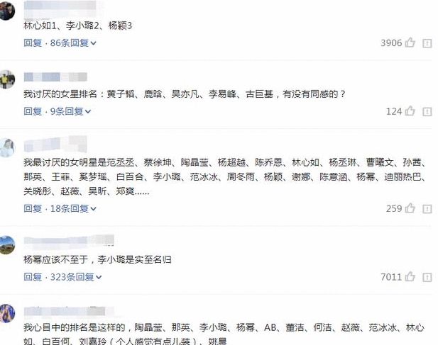 最不受欢迎的女星 名单出炉 网友 她实至名归 李小璐