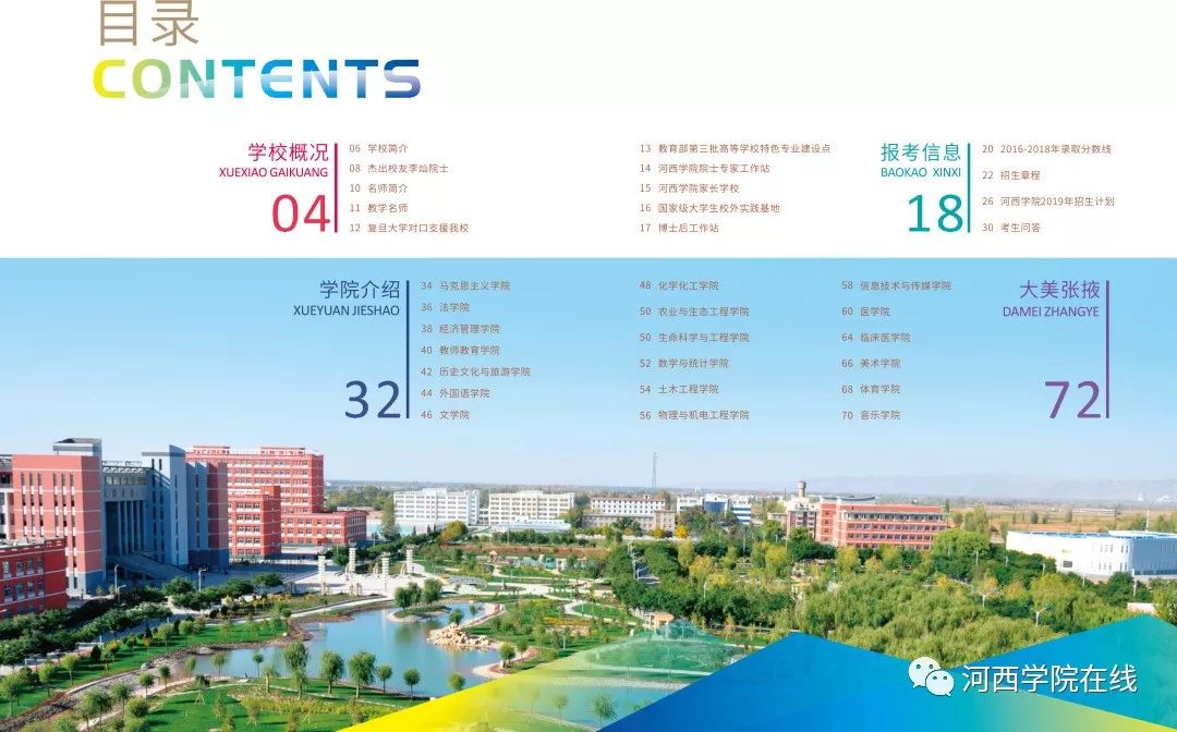 权威发布 || 河西学院2019招生报考指南!