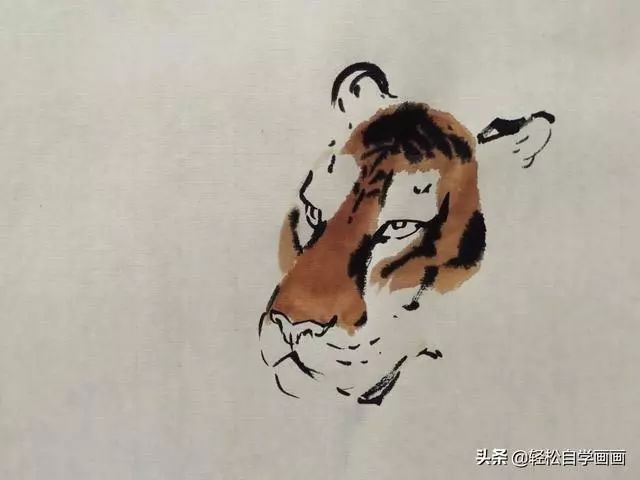 画老虎斑纹不会画教你一招把老虎放水里