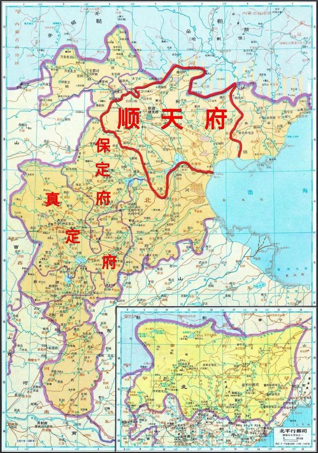 底图by中国历史地图集 今天从内蒙古自治区去北京要穿越河北,山东的小