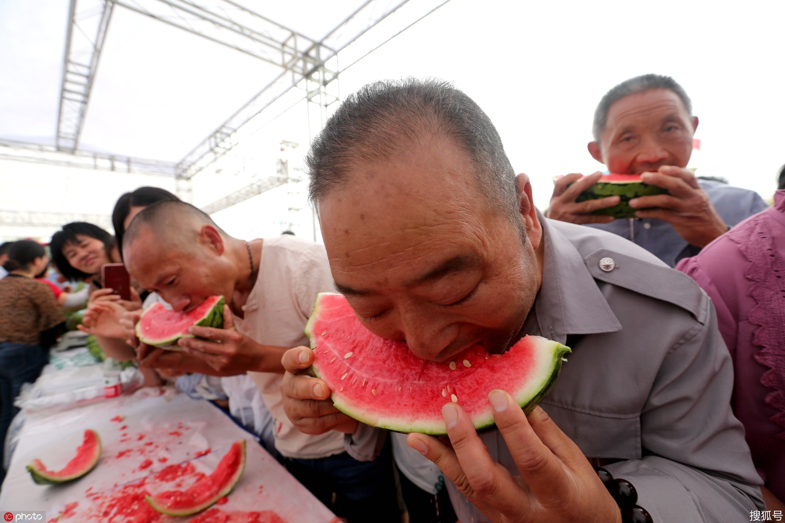 江苏采摘文化节开幕吃瓜群众狼吞虎咽不顾形象