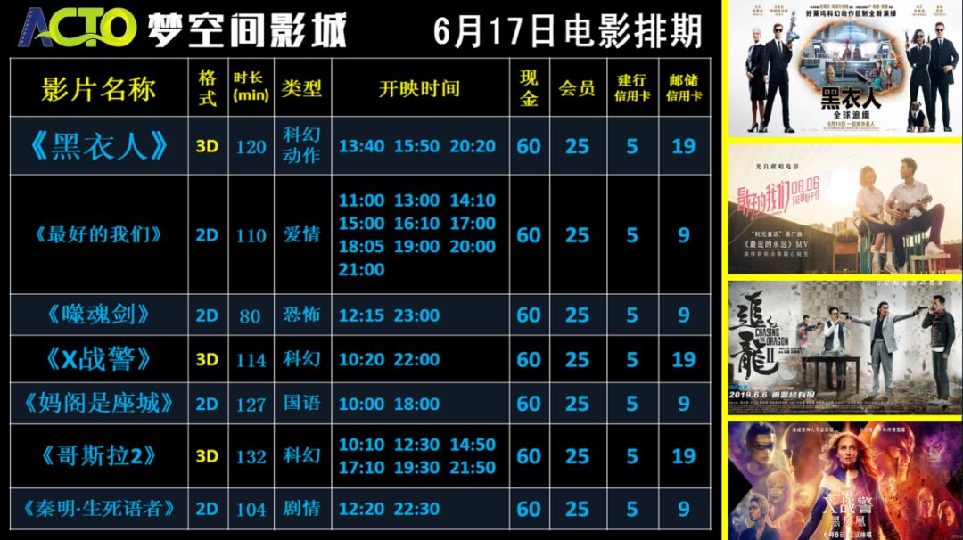 【电影排期】今日,明日--影片排期!你要的都在这里.