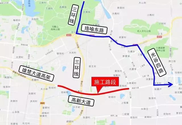 建议以下绕行线路—— 绕行花山大道,珞喻东路,光谷一路;或绕行光谷四