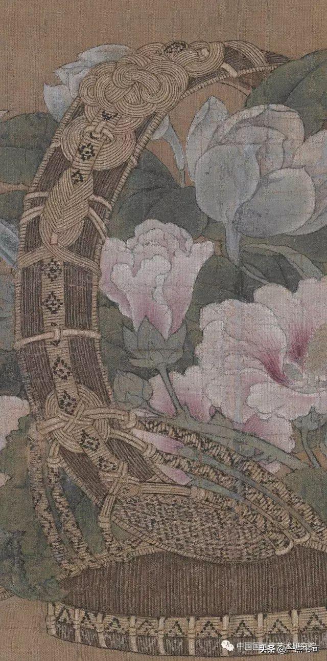 宋 李嵩《花篮图》(故宫绢本)鉴赏