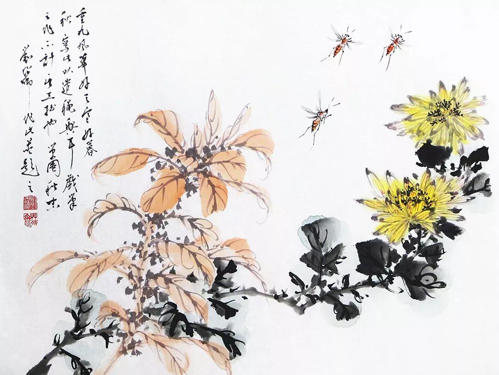 19. 中国人民大学哲学美学博士 刘阔 花鸟 国画 34*46cm