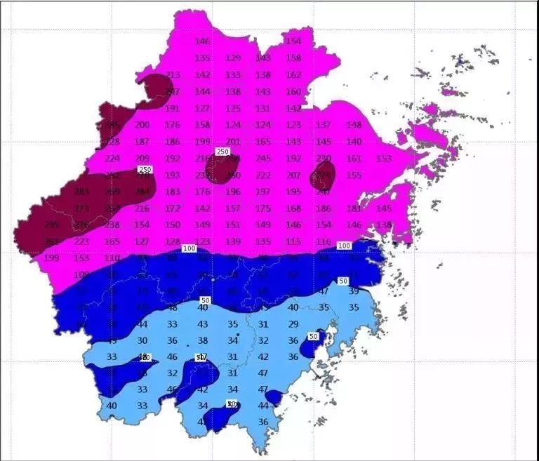 月17日20时至21日20时累计雨量预报图(单位:毫米)