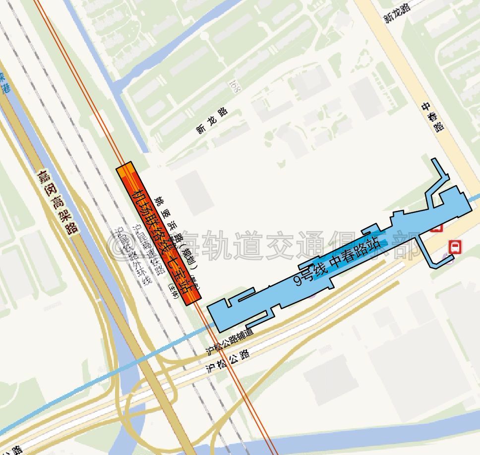 途经九亭周边的机场联络线又有新消息这个站点及相邻区段设计图已公示