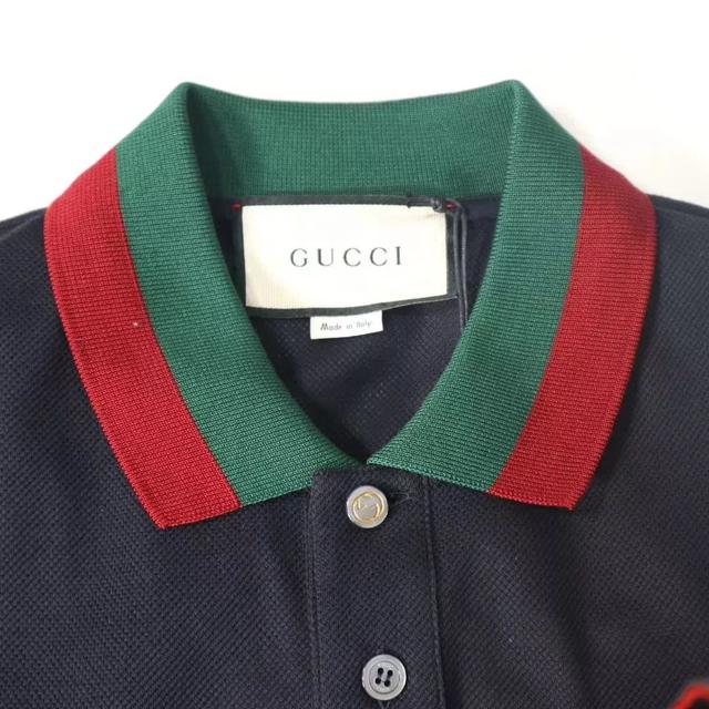 ▼ gucci 经典条纹翻领polo衫