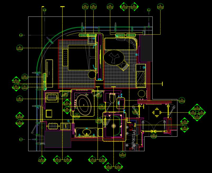 酒店丨客房层施工图物料实景图二次机电图bim演示视频强电图cadjpg42g