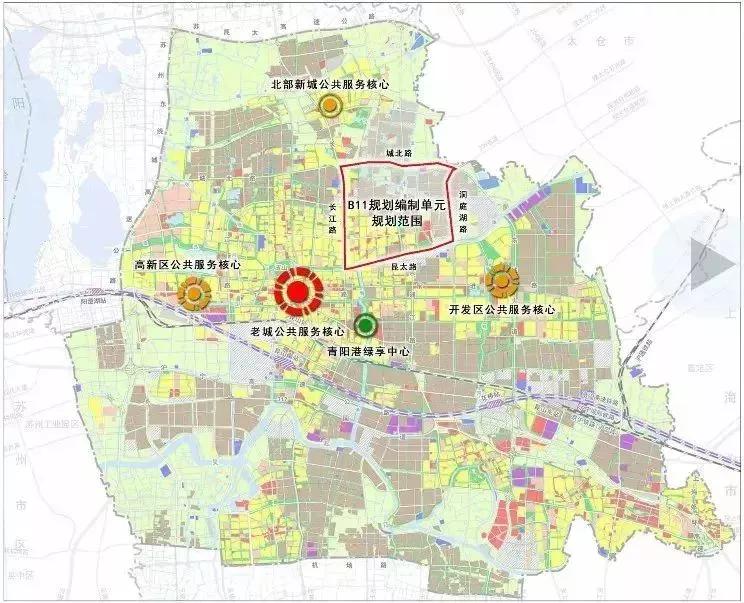 《昆山市b11规划编制单元控制性详细规划》草案 总面积约20.