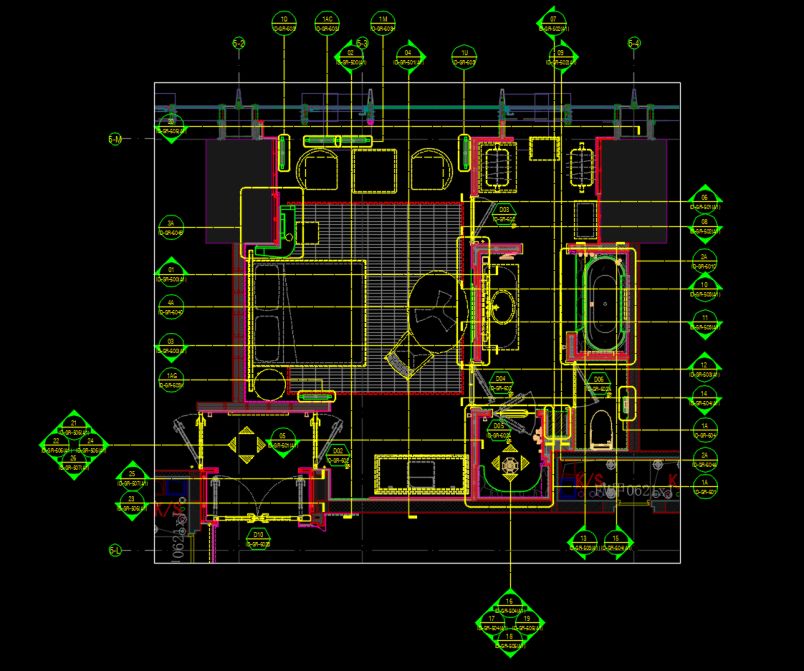 酒店丨客房层施工图物料实景图二次机电图bim演示视频强电图cadjpg42g