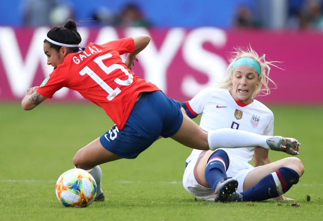 2019法国女足世界杯:美国队3比0胜智利女足