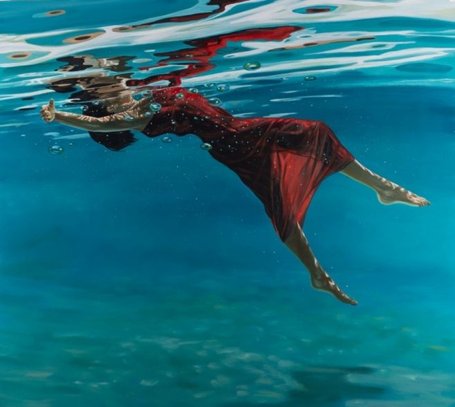 原创90后画家专画水中女子画出与众不同的人体