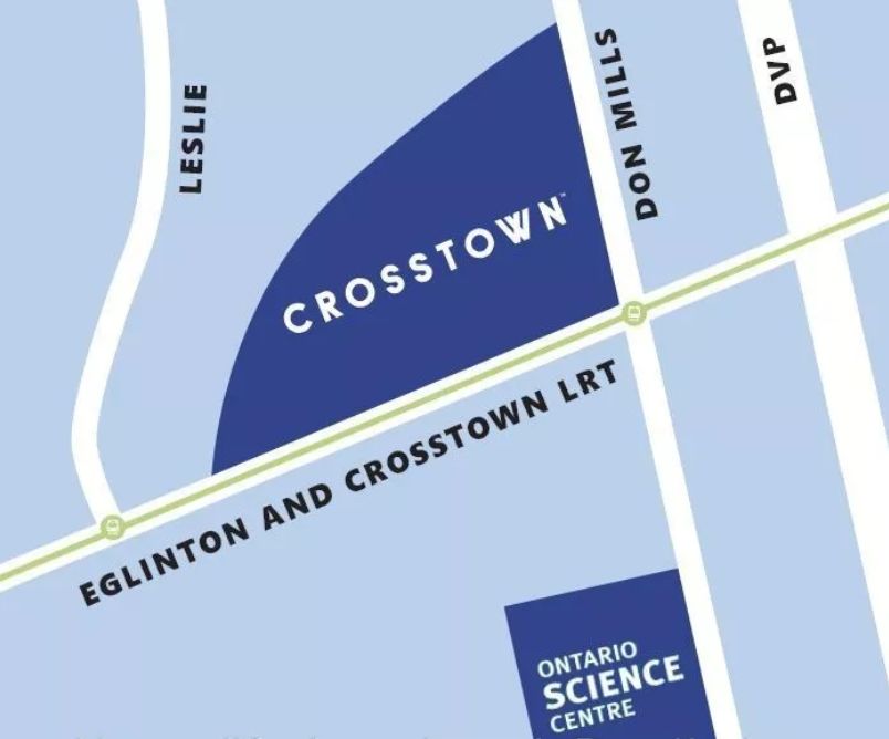 crosstown 社区位于eglinton/don mill rd交叉路口,周边 社区成熟