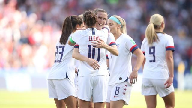 2019法国女足世界杯:美国队3比0胜智利女足