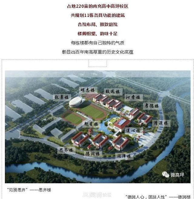 南充高中高坪校区9月正式开建 计划5000个学位 效果图