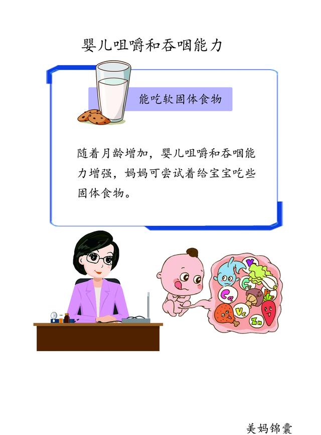                     宝宝六七个月能吃软固体食物了哦