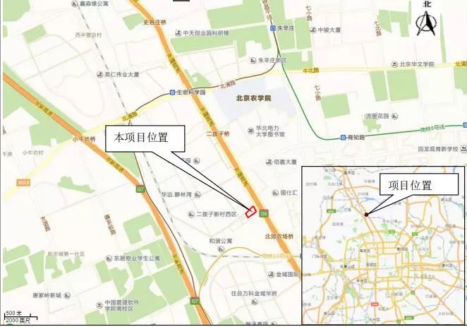 (4)建设地点:北京市昌平区回龙观,八达岭高速西侧,东临欧德宝汽车城