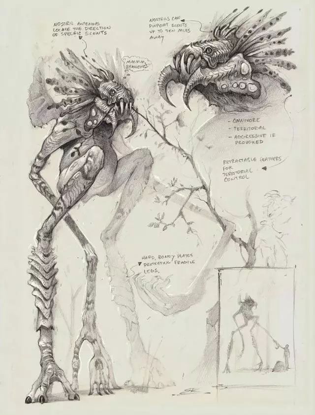 画师bobby rebholz笔下的怪兽手稿 画出了怪兽的灵魂!