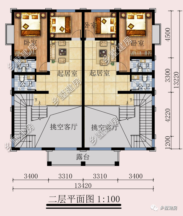 开间13米也能建双拼别墅?现代风时尚亮眼,建一栋兄弟都有面儿