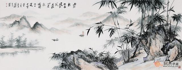 李国胜《题画竹(68*178cm)